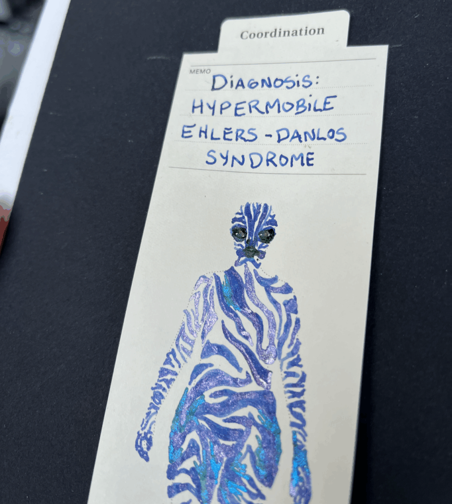 close up photo of the bookmark showing off the properties described in the caption